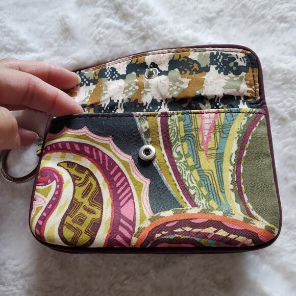 Vera Bradley Zip ID Coin Purse in Heirloom Paisley Pattern - Picture 3 of 6